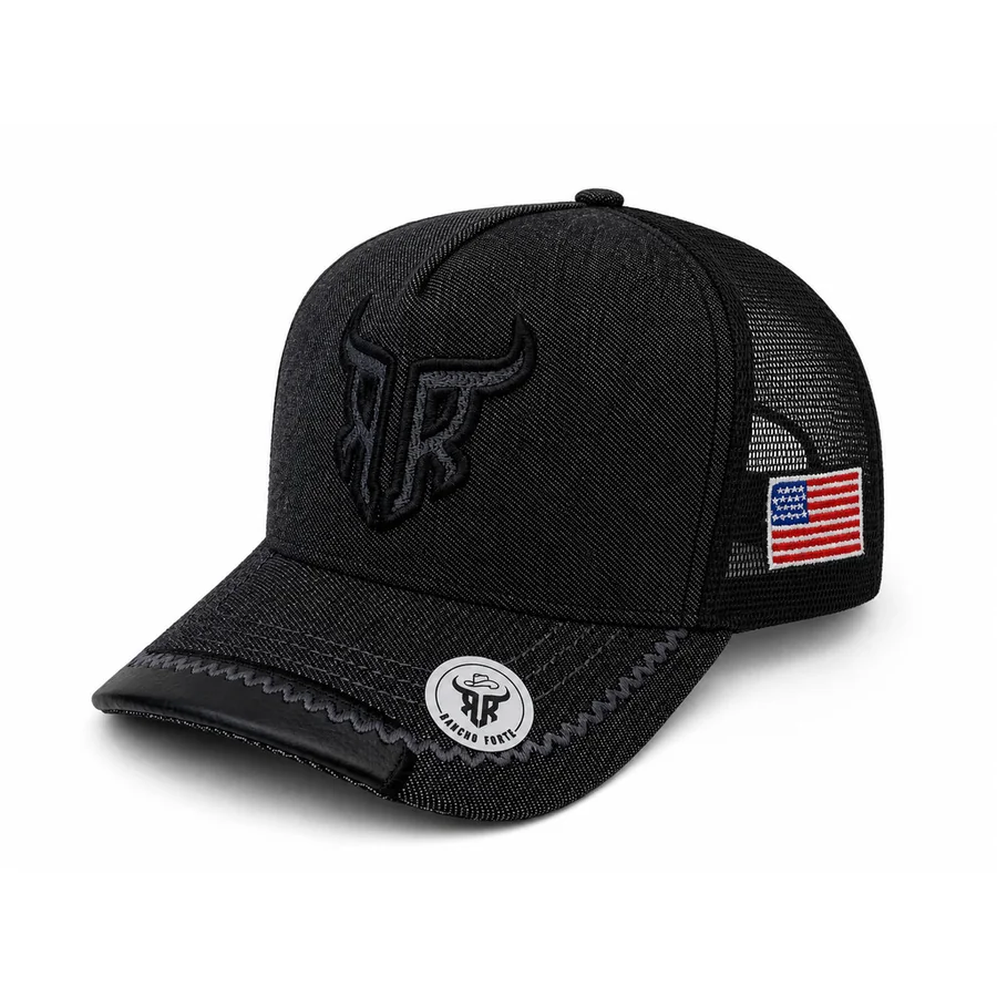 Boné Country Trucker EUA Americano na cor Preto