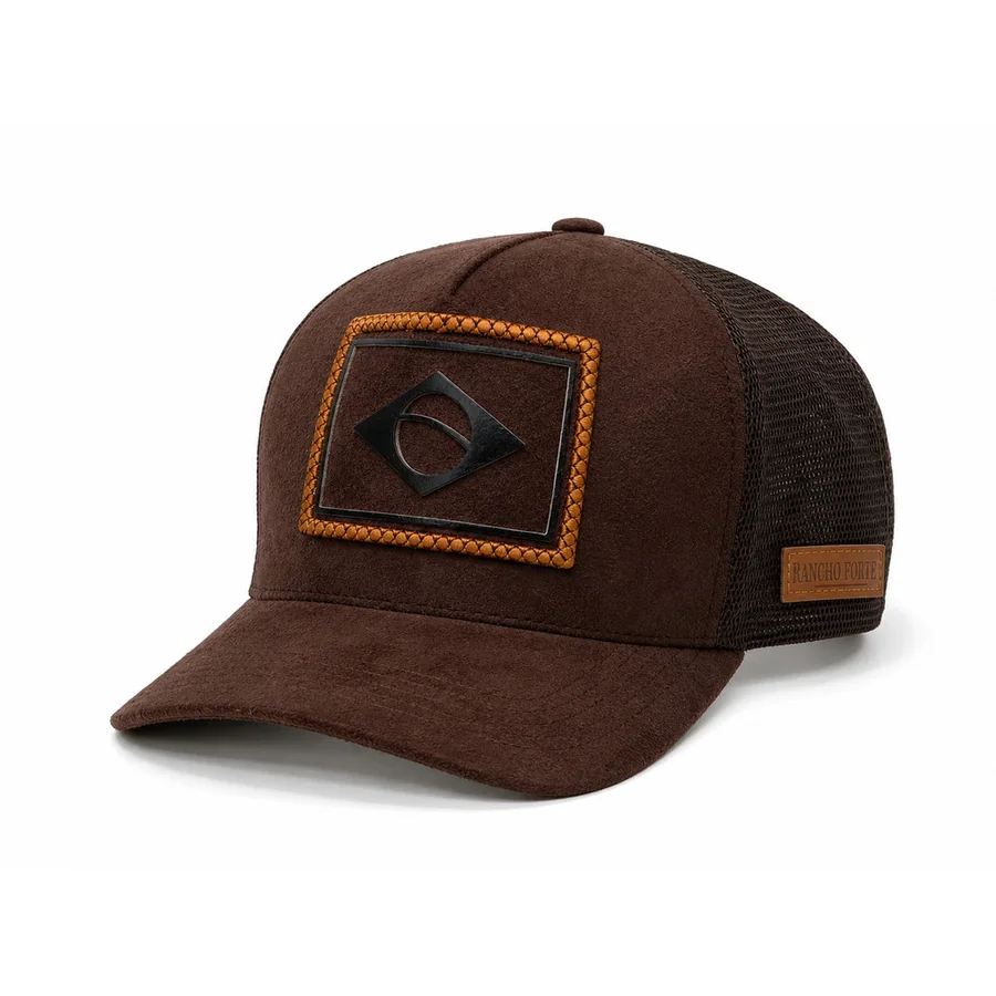 Boné Country Brasil Camurça Suede na cor Marrom