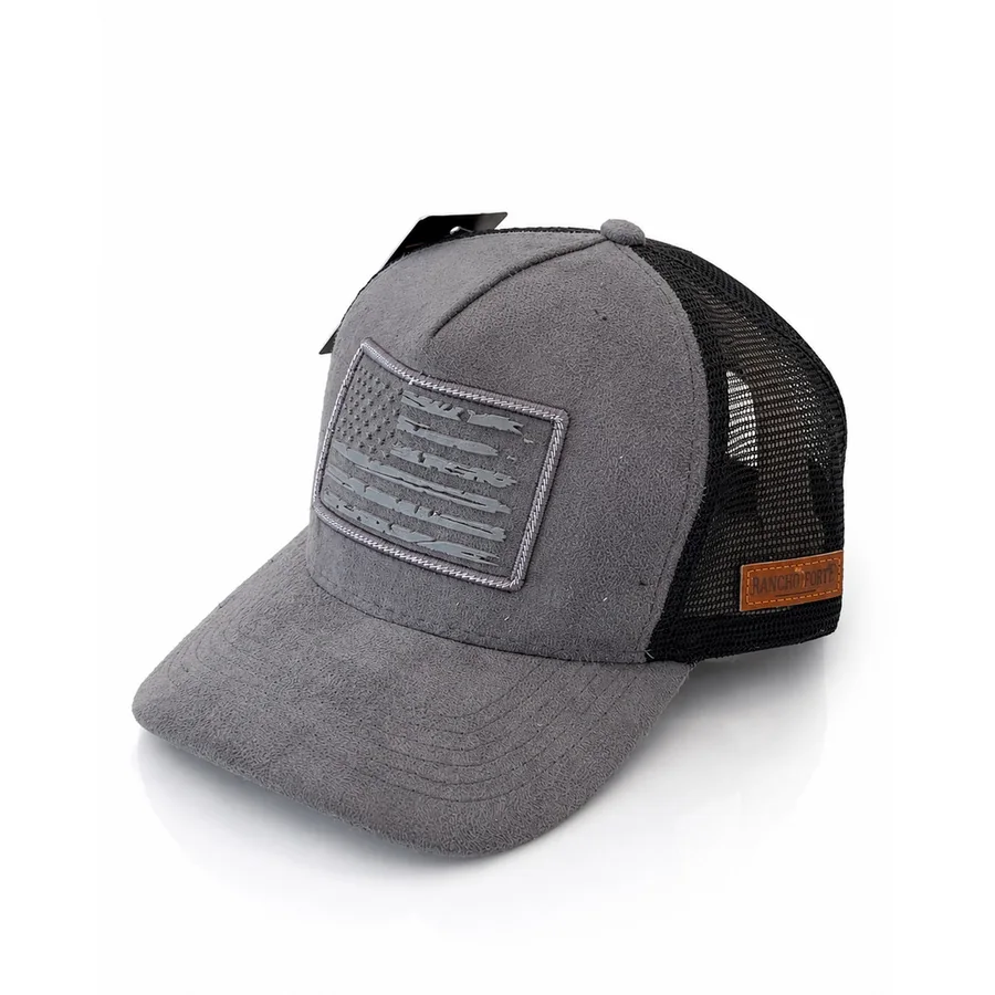 Boné Trucker Bandeira EUA Suede — Rancho Forte