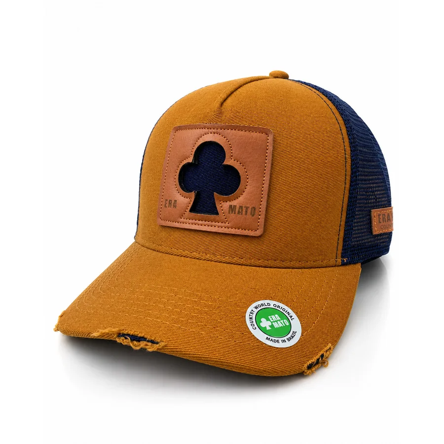 Boné Trucker Trevo da Sorte Patch Couro — Era Mato