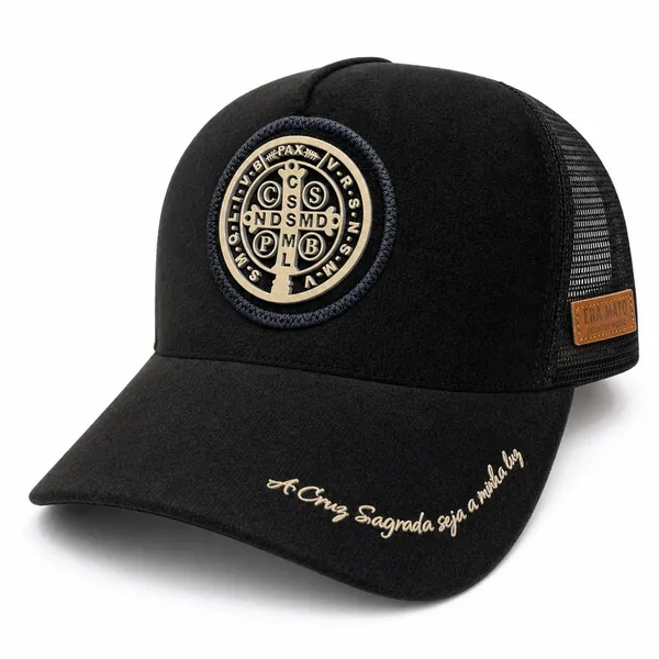 Boné Trucker Medalha de São Bento, outro ângulo