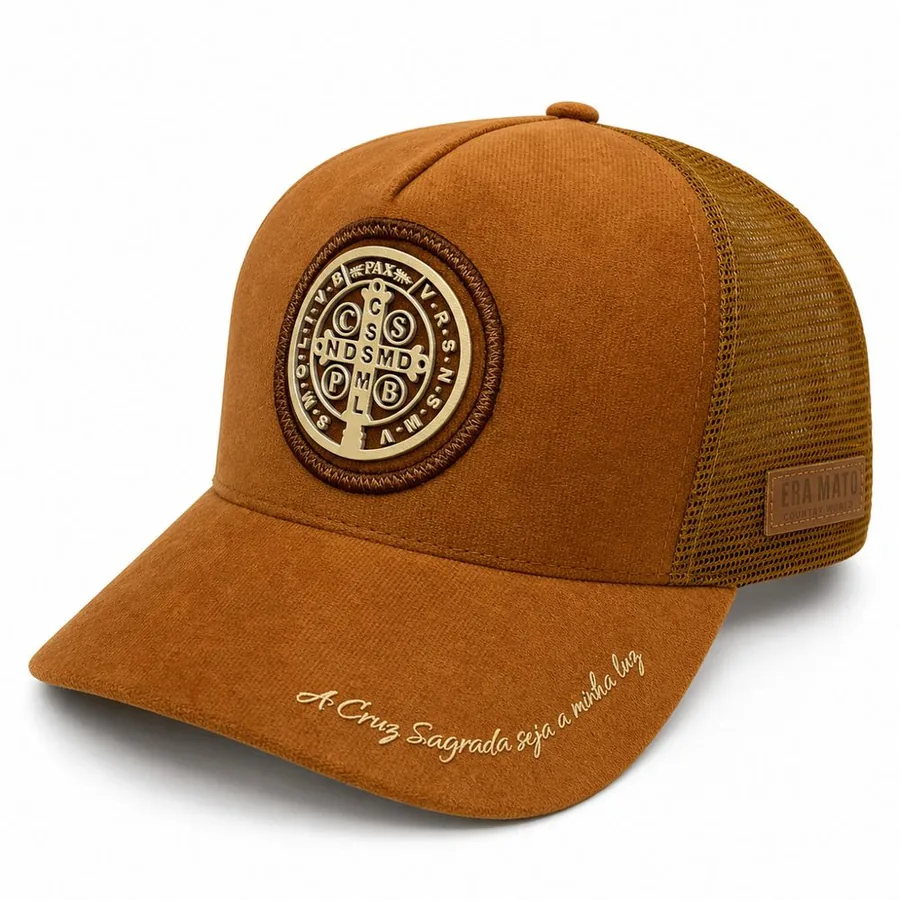 Boné Trucker Medalha de São Bento, outro ângulo
