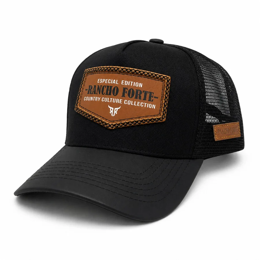 Boné Country Culture Americano Patch na cor Preto